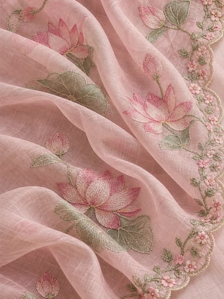 Organza saree fabric and border